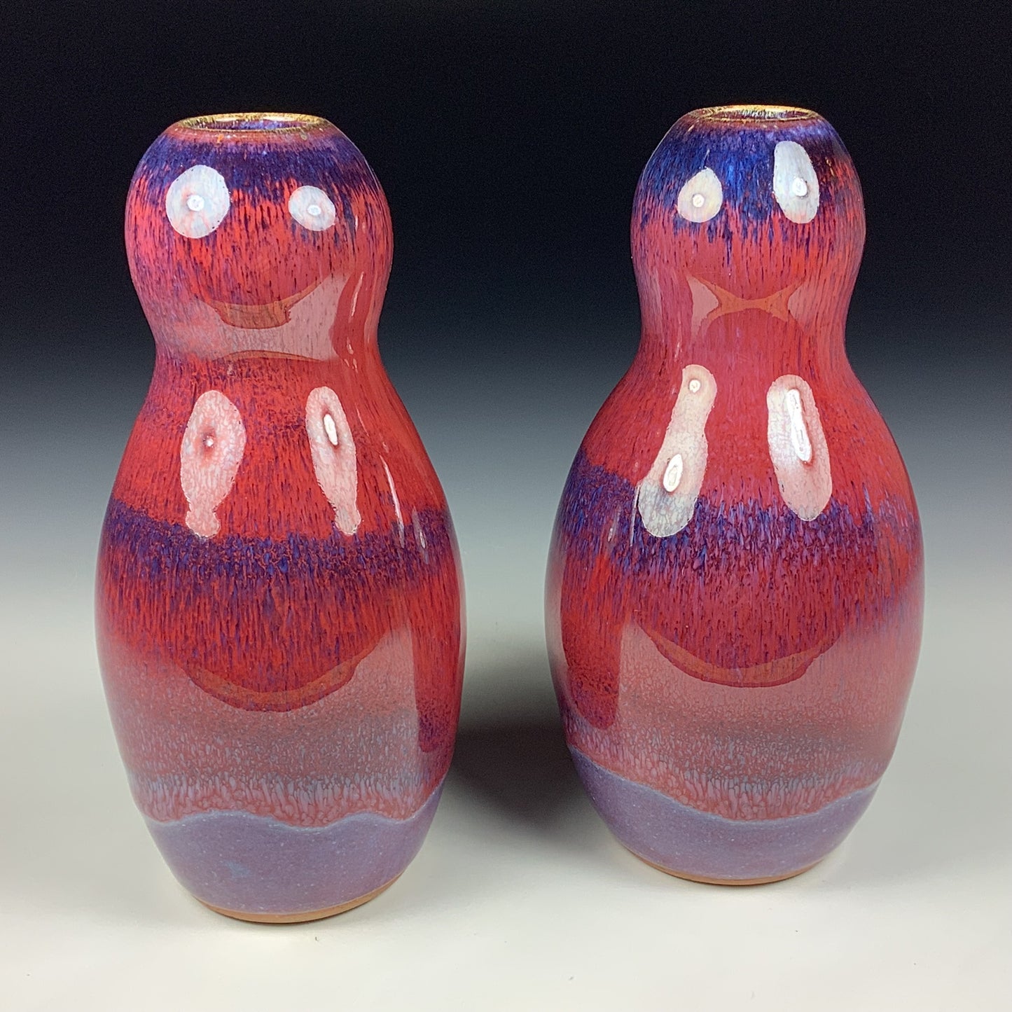 Decorative pottery vases rustic clay vases artistic luxury handmade vases artistic centerpieces dinnerware stoneware - Red - item vase bottle set of two - item 3845