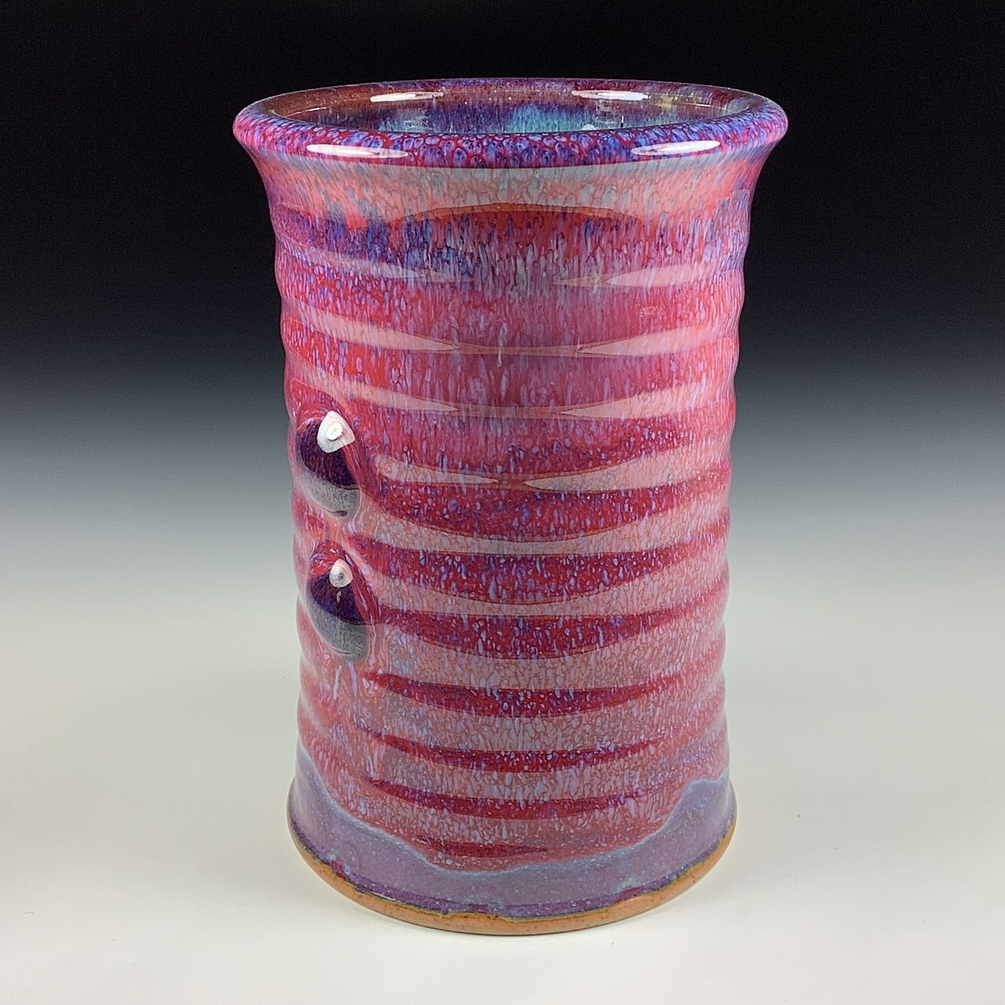 Decorative pottery vases utensil holder crock rustic clay vases artistic luxury handmade vases artistic centerpieces dinnerware stoneware - red wiggle bump 3840