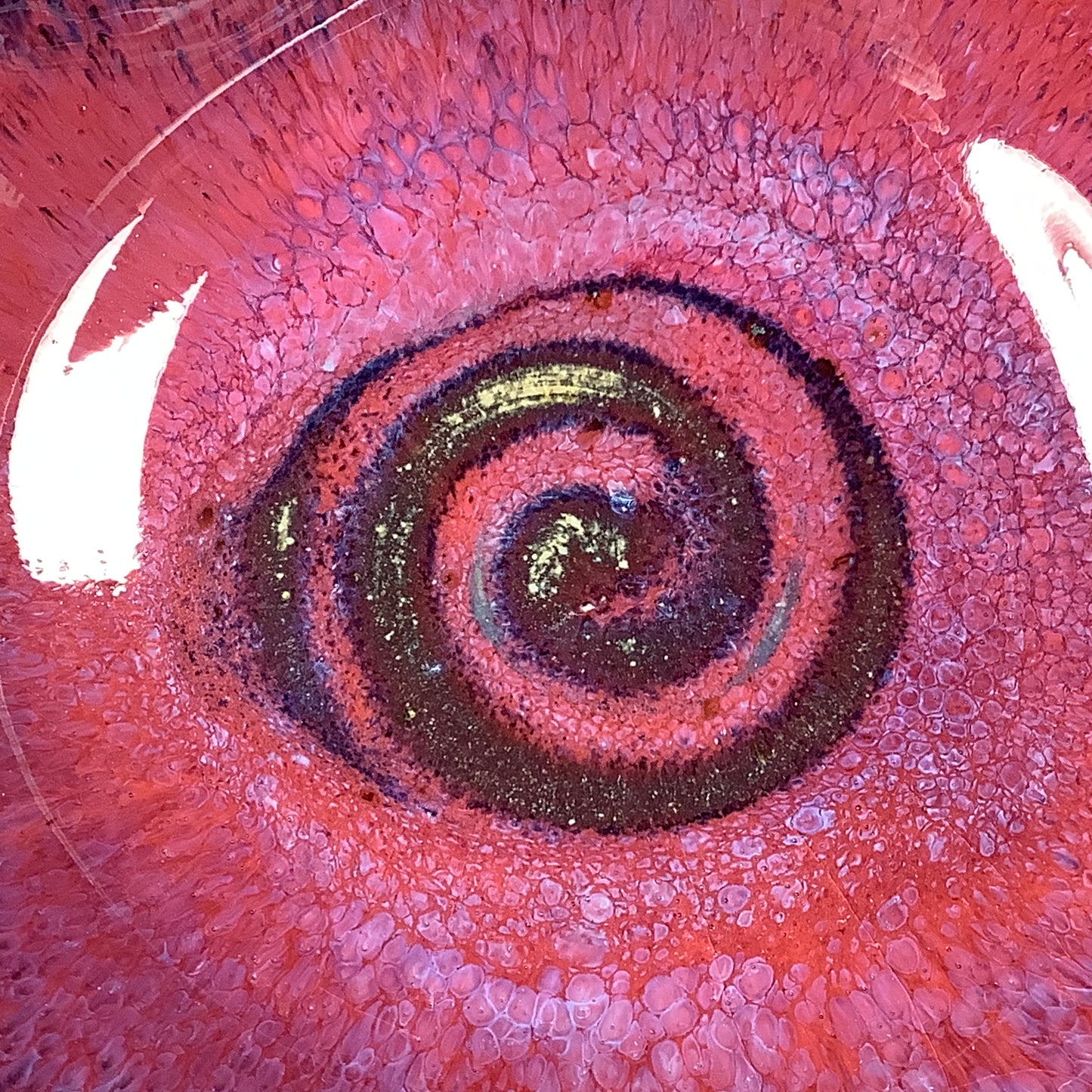 Handmade Ceramic Heart-Shaped Bowl, Red Purple Glaze - Item 4039