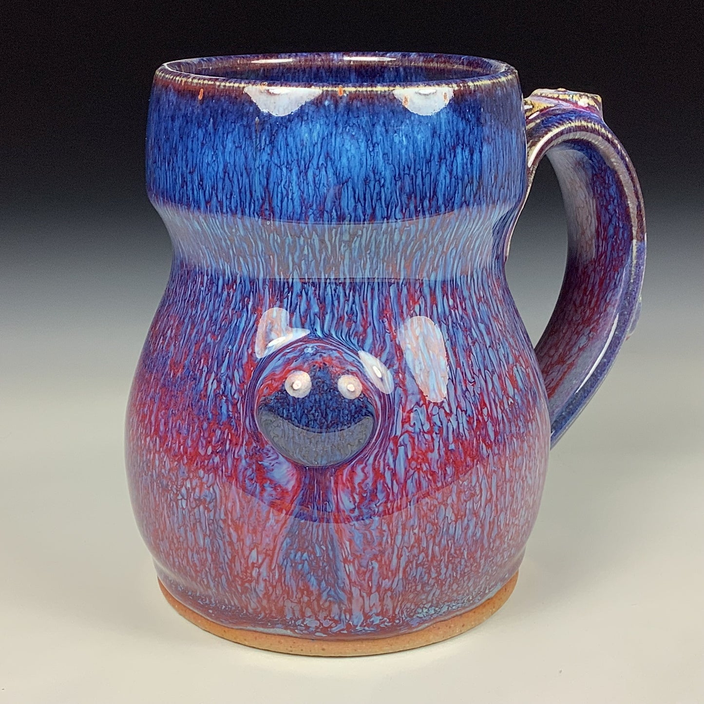 Handmade ceramic mugs stoneware coffee mugs pottery tea mugs stoneware drinkware - Purple red slip dotted bump 3860
