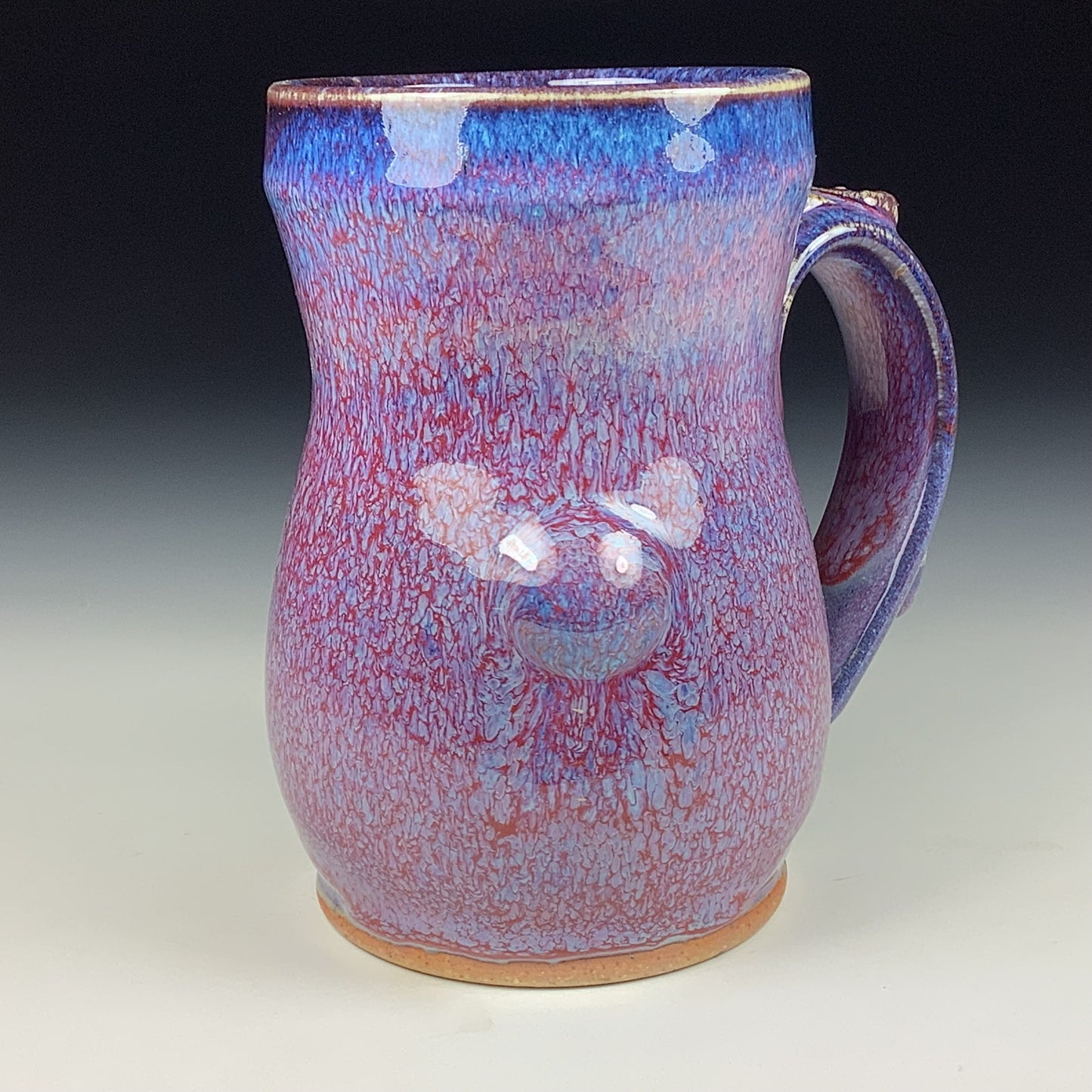 Handmade ceramic mugs stoneware coffee mugs pottery tea mugs stoneware drinkware - Purple red bamboo bump mug 3767