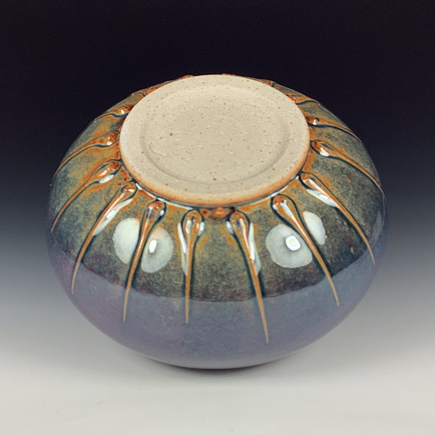 Handmade Ceramic Stoneware Pottery - Deep Purple Slip Orb Vase