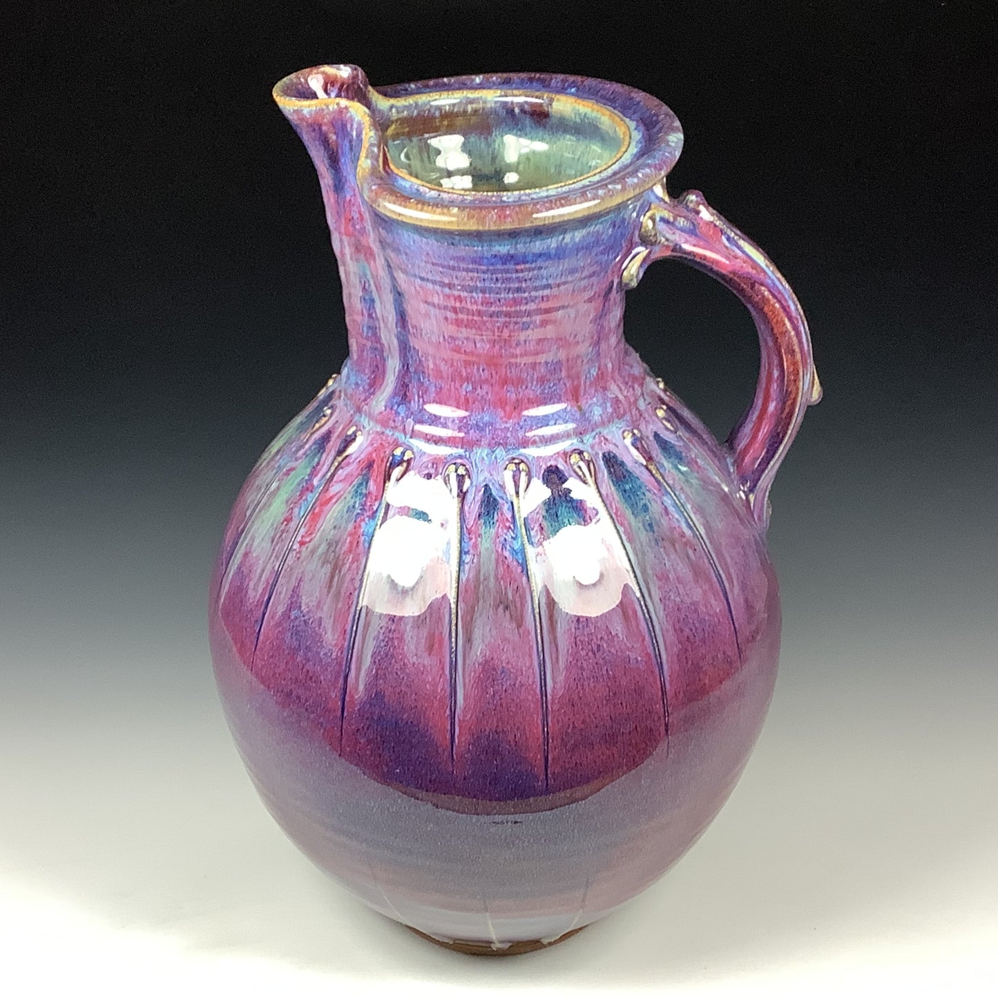 Handmade Ceramic Pottery Pitcher or Vase - Purple Slip