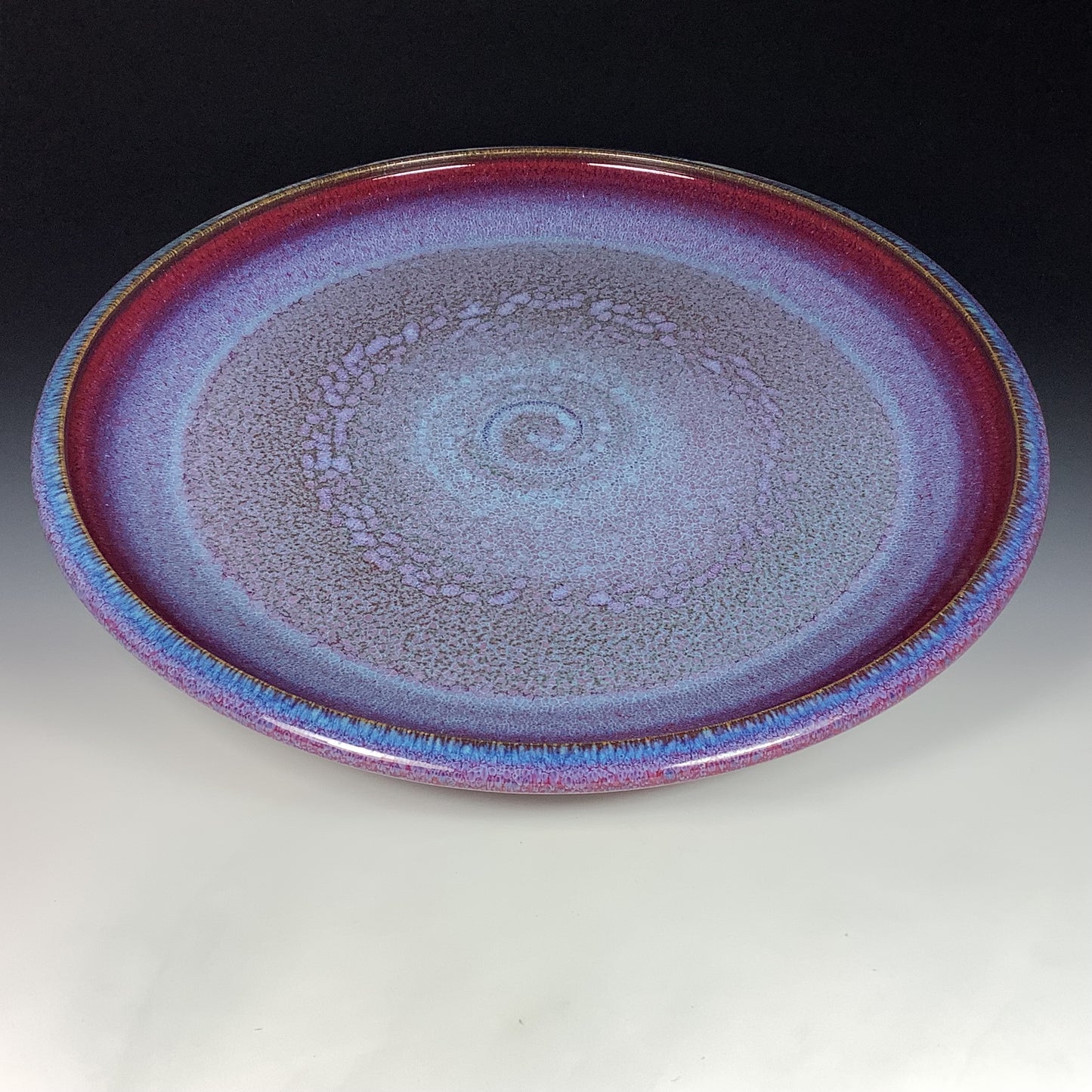 Handmade ceramic artisanal pottery dinnerware stoneware serving huge platter centerpiece - Purple item 3890