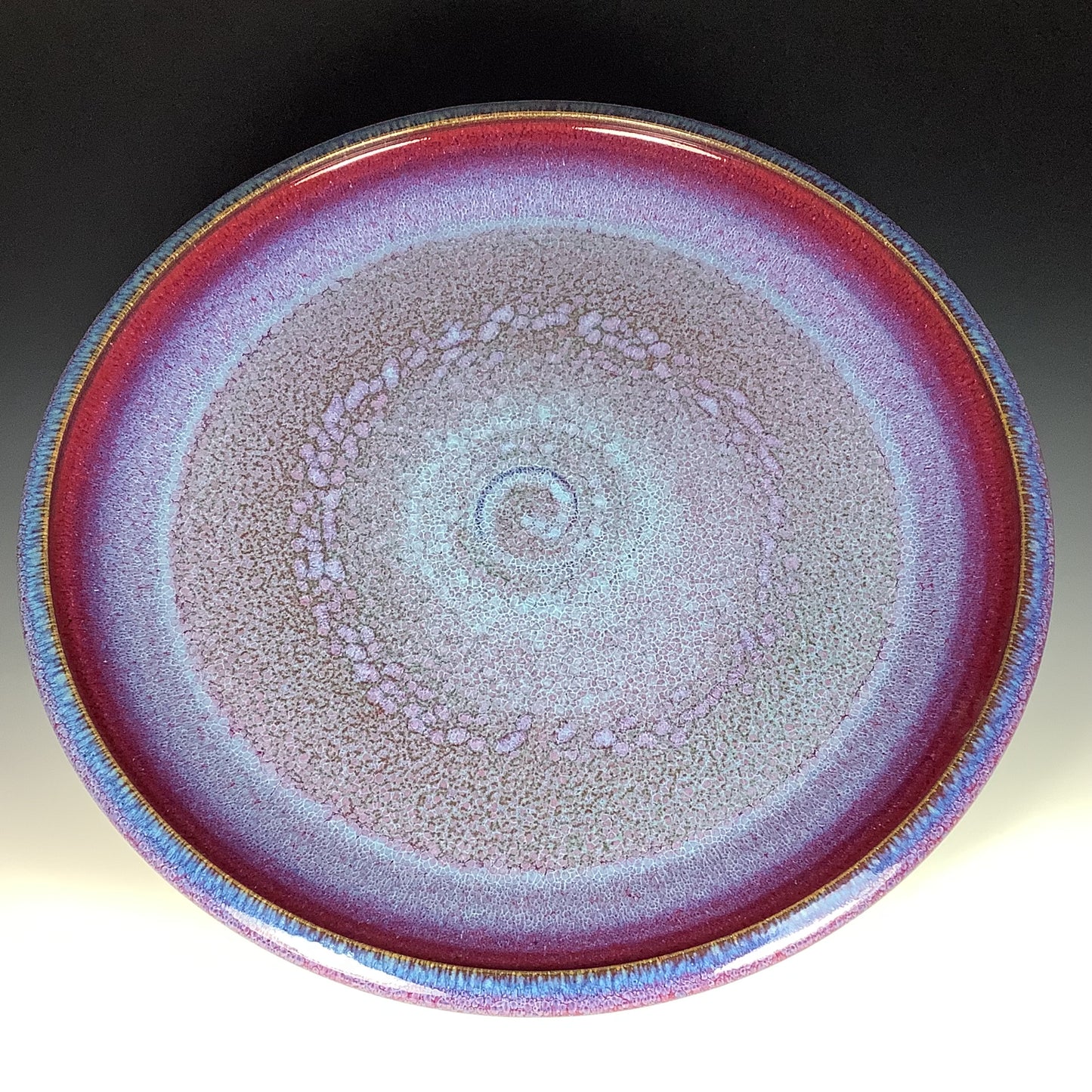 Handmade ceramic artisanal pottery dinnerware stoneware serving huge platter centerpiece - Purple item 3890