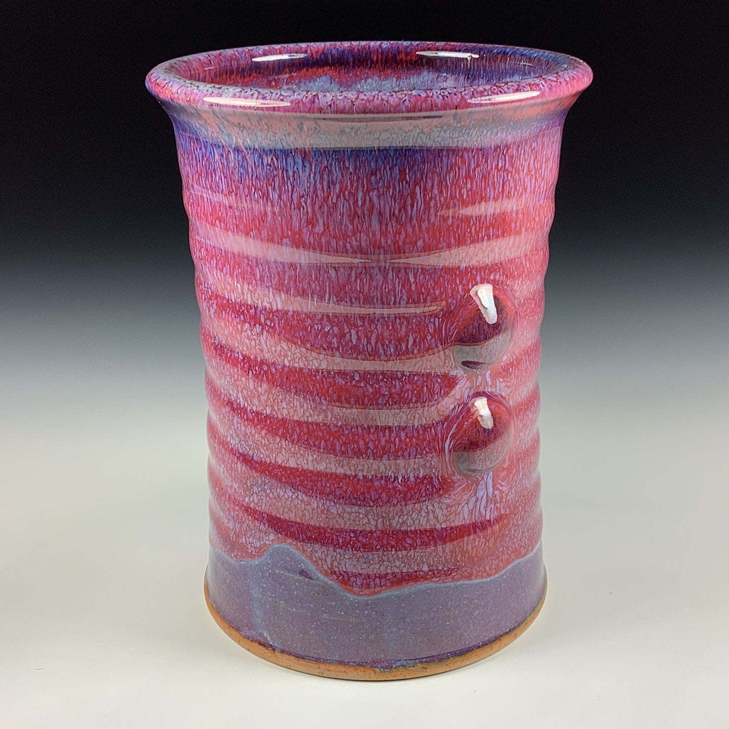 Decorative pottery vases utensil holder crock rustic clay vases artistic luxury handmade vases artistic centerpieces dinnerware stoneware- red wiggle bump 3838