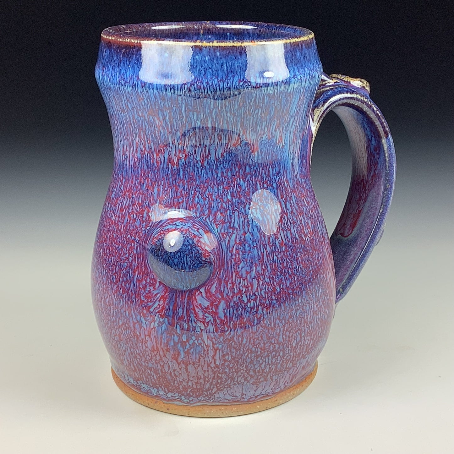 Handmade ceramic mugs stoneware coffee mugs pottery tea mugs stoneware drinkware - Purple red bamboo bump mug 3762