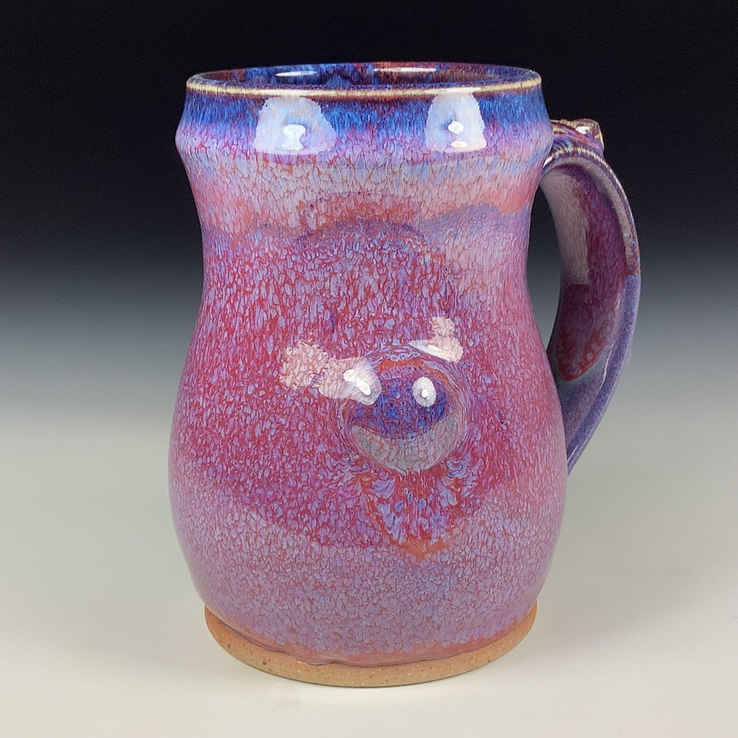 Handmade ceramic mugs stoneware coffee mugs pottery tea mugs stoneware drinkware - Purple red bamboo bump mug 3759