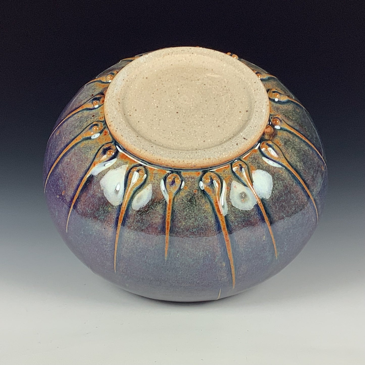 Handmade Ceramic Stoneware Pottery - Deep Purple Slip Orb Vase