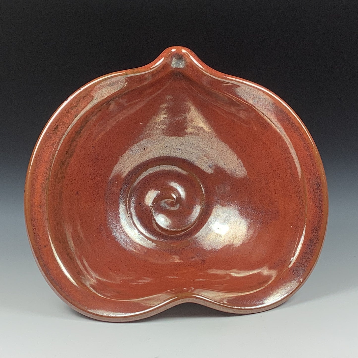 Handmade ceramic pottery bowl stoneware dinnerware heart-shaped bowl- Iron red heart love bowls dishes - item 3529