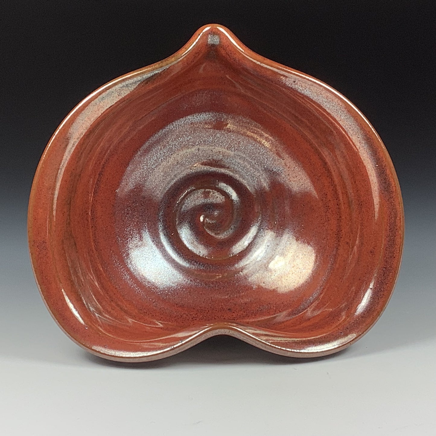 Handmade ceramic pottery bowl stoneware dinnerware heart-shaped bowl- Iron red heart love bowls dishes - item 3531