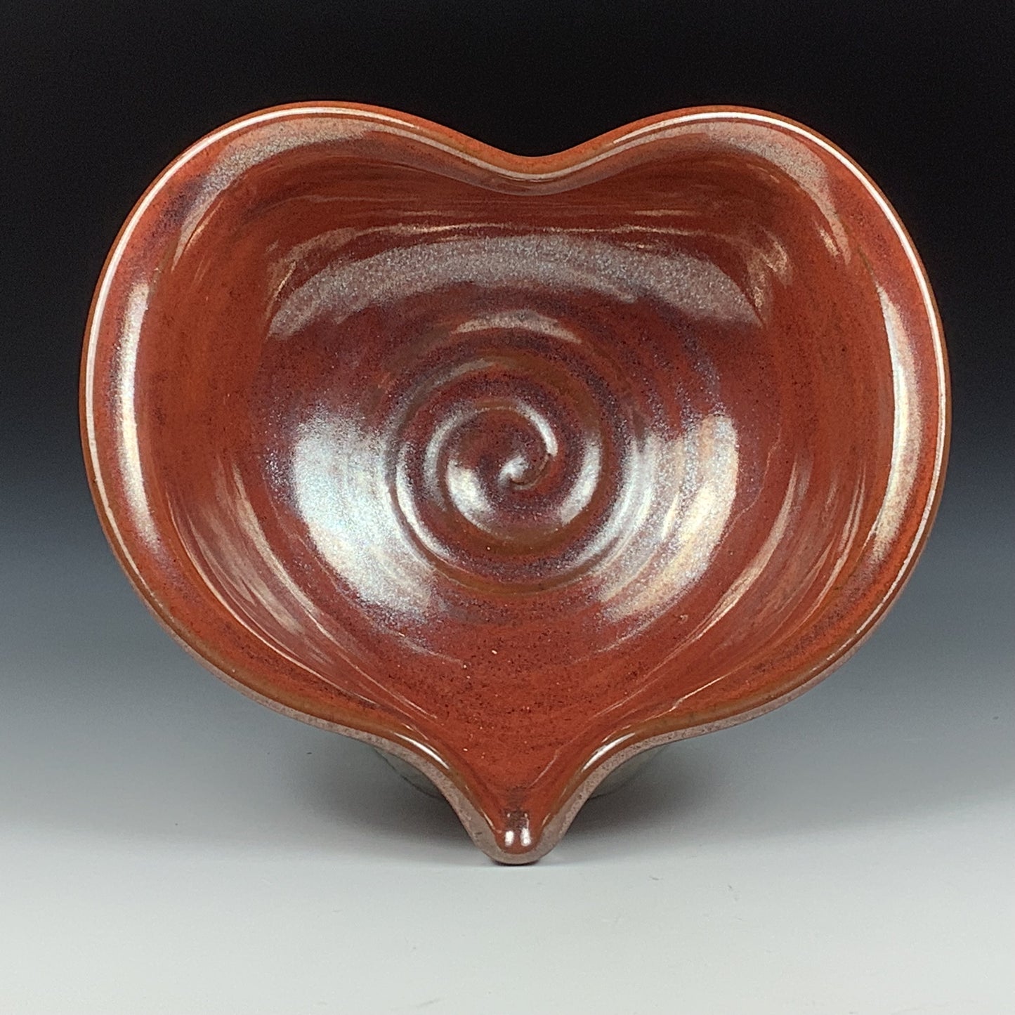 Handmade ceramic pottery bowl stoneware dinnerware heart-shaped bowl- Iron red heart love bowls dishes - item 3526