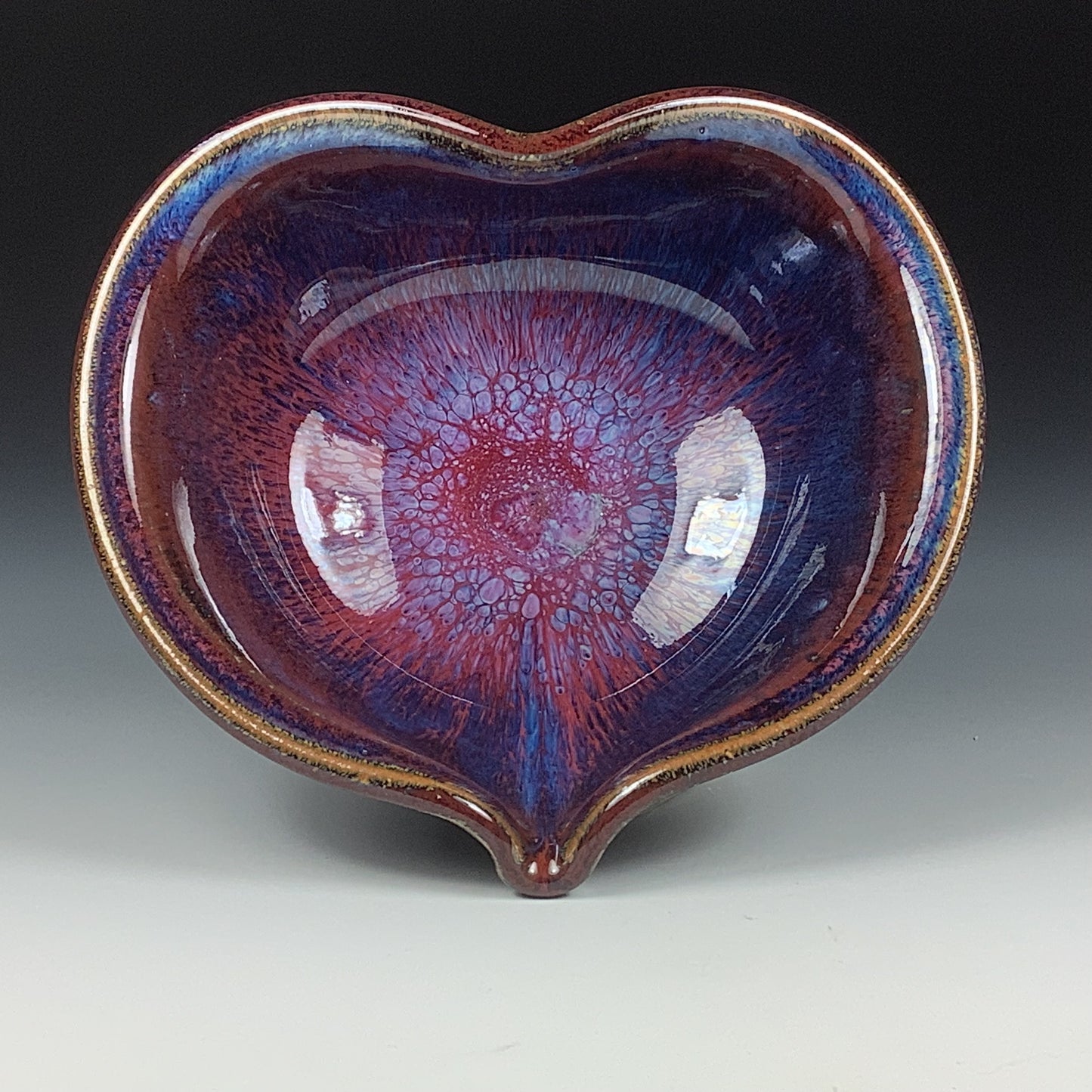 Handmade ceramic pottery bowl stoneware dinnerware heart-shaped bowl- Purple heart love bowls dishes - item 3532