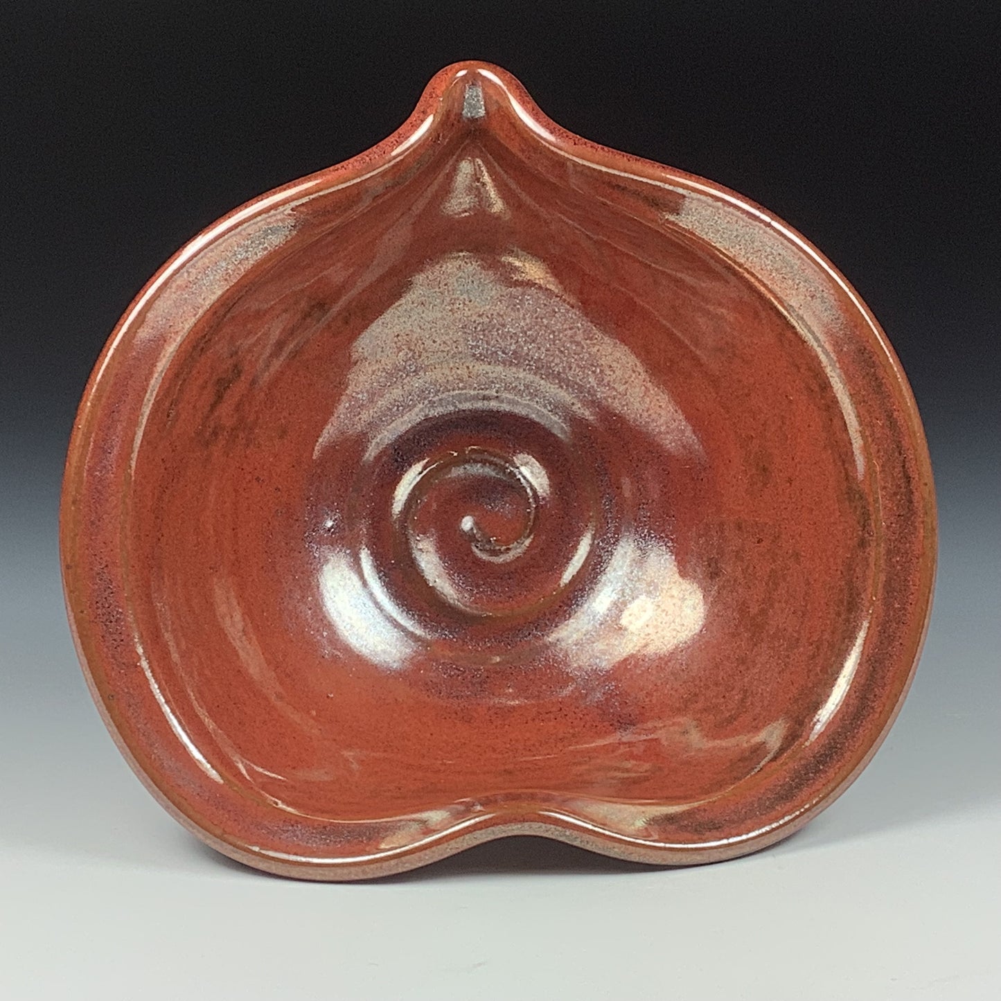 Handmade ceramic pottery bowl stoneware dinnerware heart-shaped bowl- Iron red heart love bowls dishes - item 3540