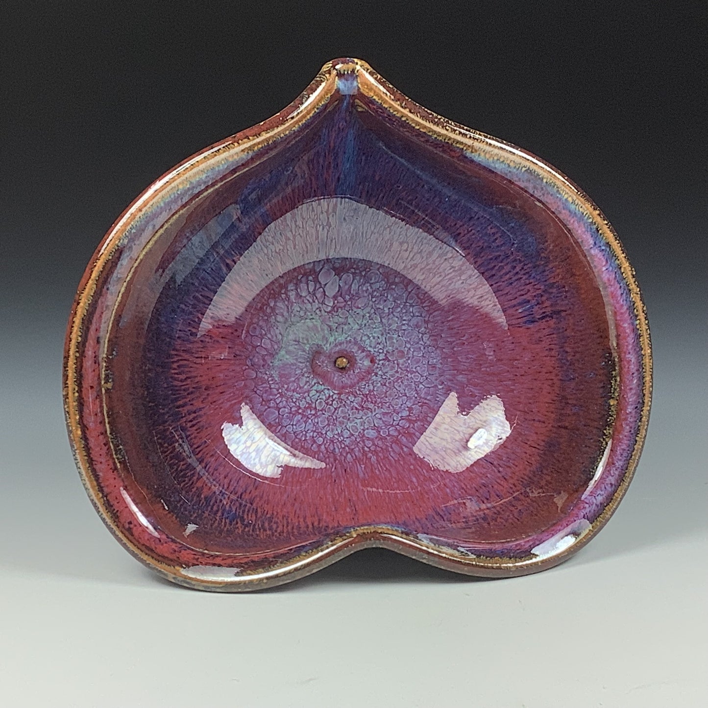 Handmade ceramic pottery bowl stoneware dinnerware heart-shaped bowl- Purple heart love bowls dishes - item 3534