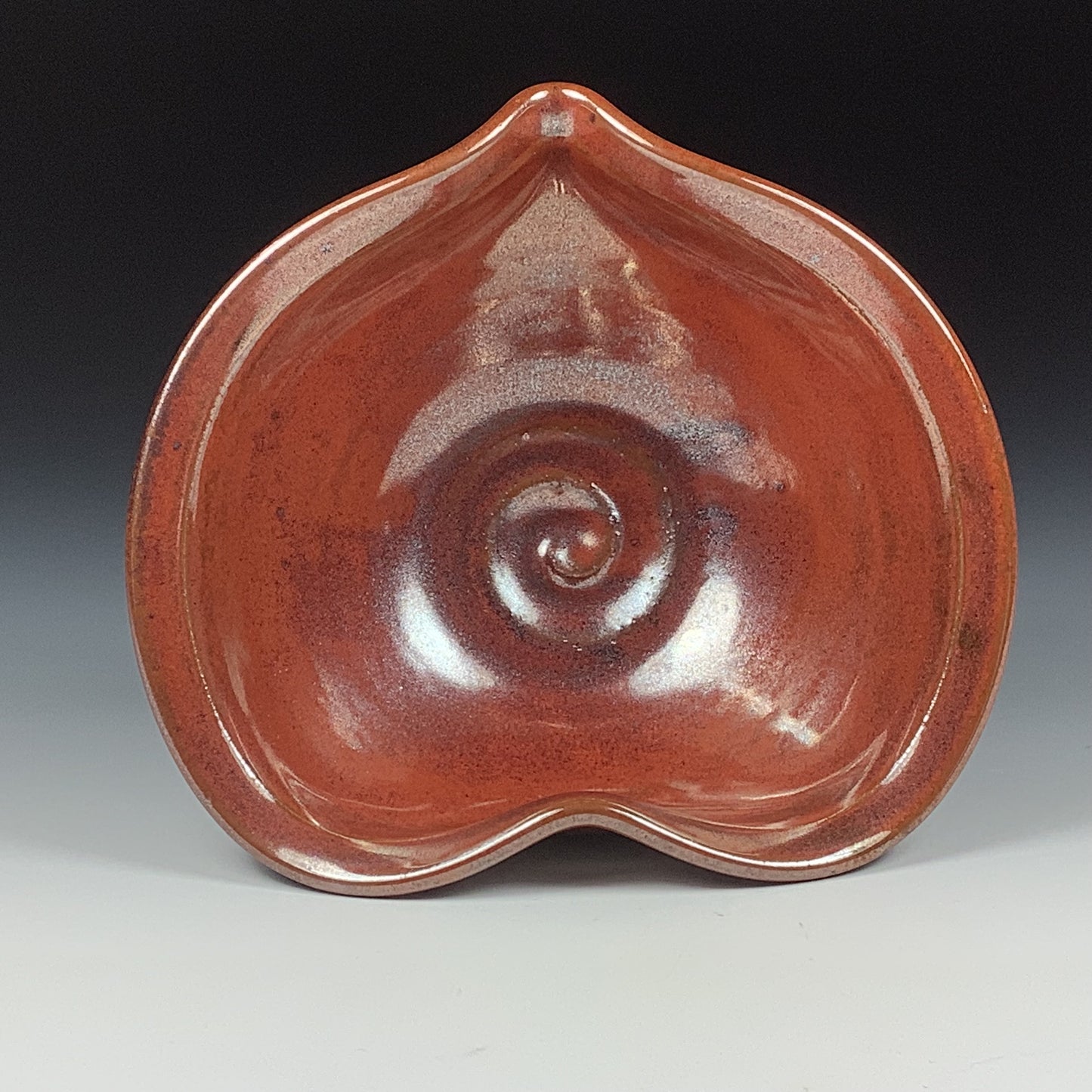 Handmade ceramic pottery bowl stoneware dinnerware heart-shaped bowl- Iron red heart love bowls dishes - item 3535