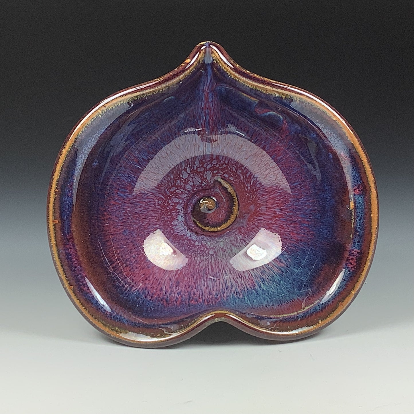 Handmade ceramic pottery bowl stoneware dinnerware heart-shaped bowl- Purple heart love bowls dishes - item 3530