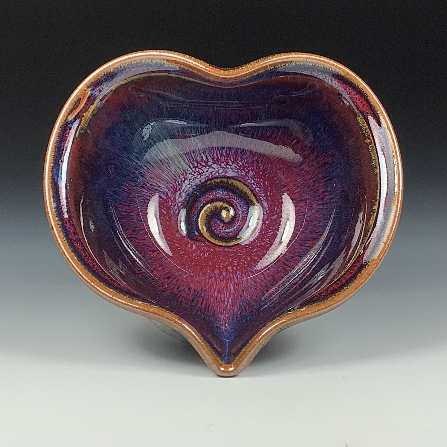 Handmade ceramic pottery bowl stoneware dinnerware heart-shaped bowl- Purple heart love bowls dishes - item 3542