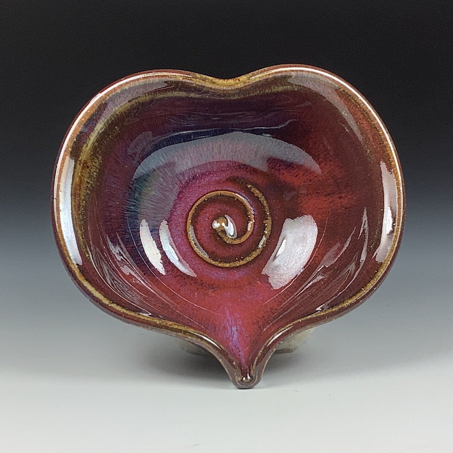 Handmade ceramic pottery bowl stoneware dinnerware heart-shaped bowl- Purple heart love bowls dishes - item 3518