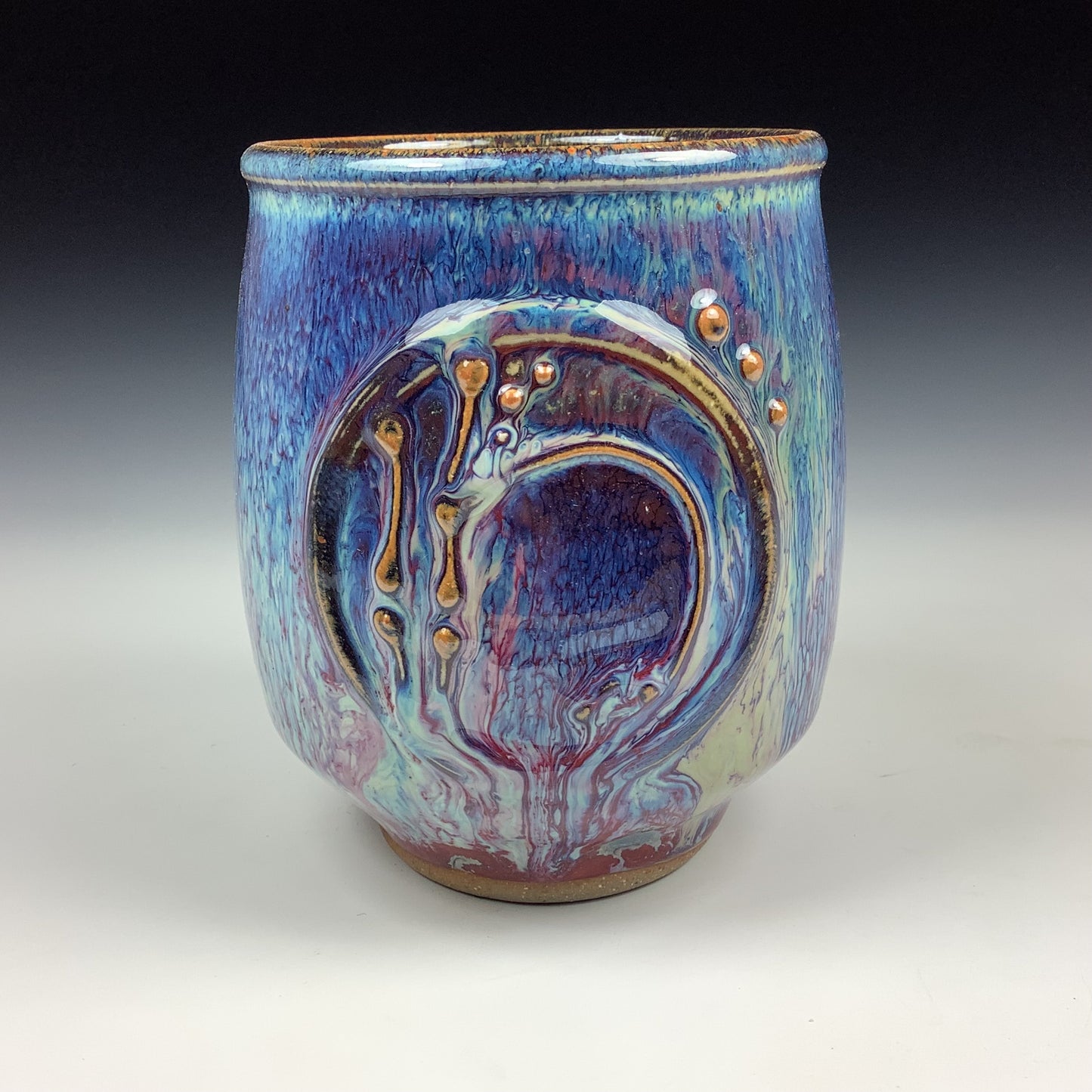 Artisan teacups luxury tea sets vintage ceramic teacups handmade stoneware pottery cup - Purple bamboo - item 2969
