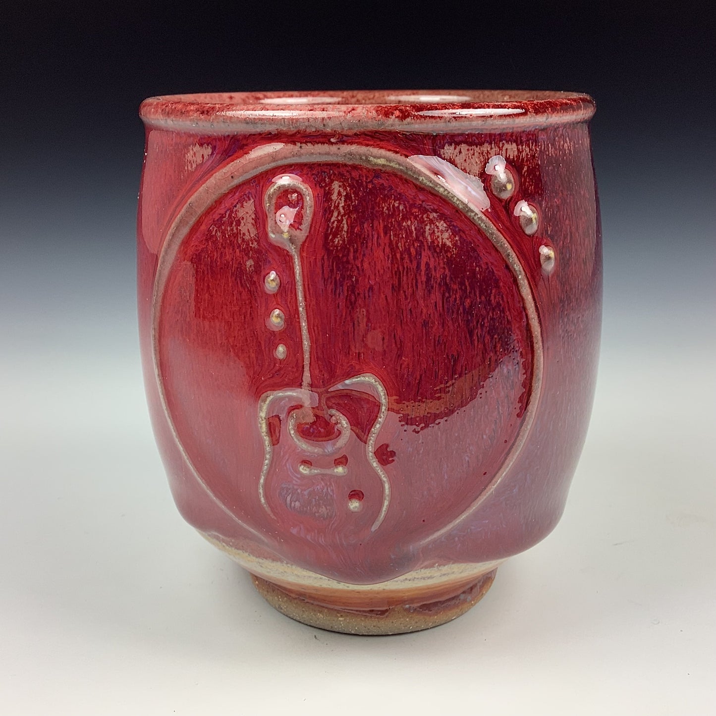 Artisan teacups luxury tea sets vintage ceramic teacups handmade stoneware pottery cup - Copper red guitar - item 2944