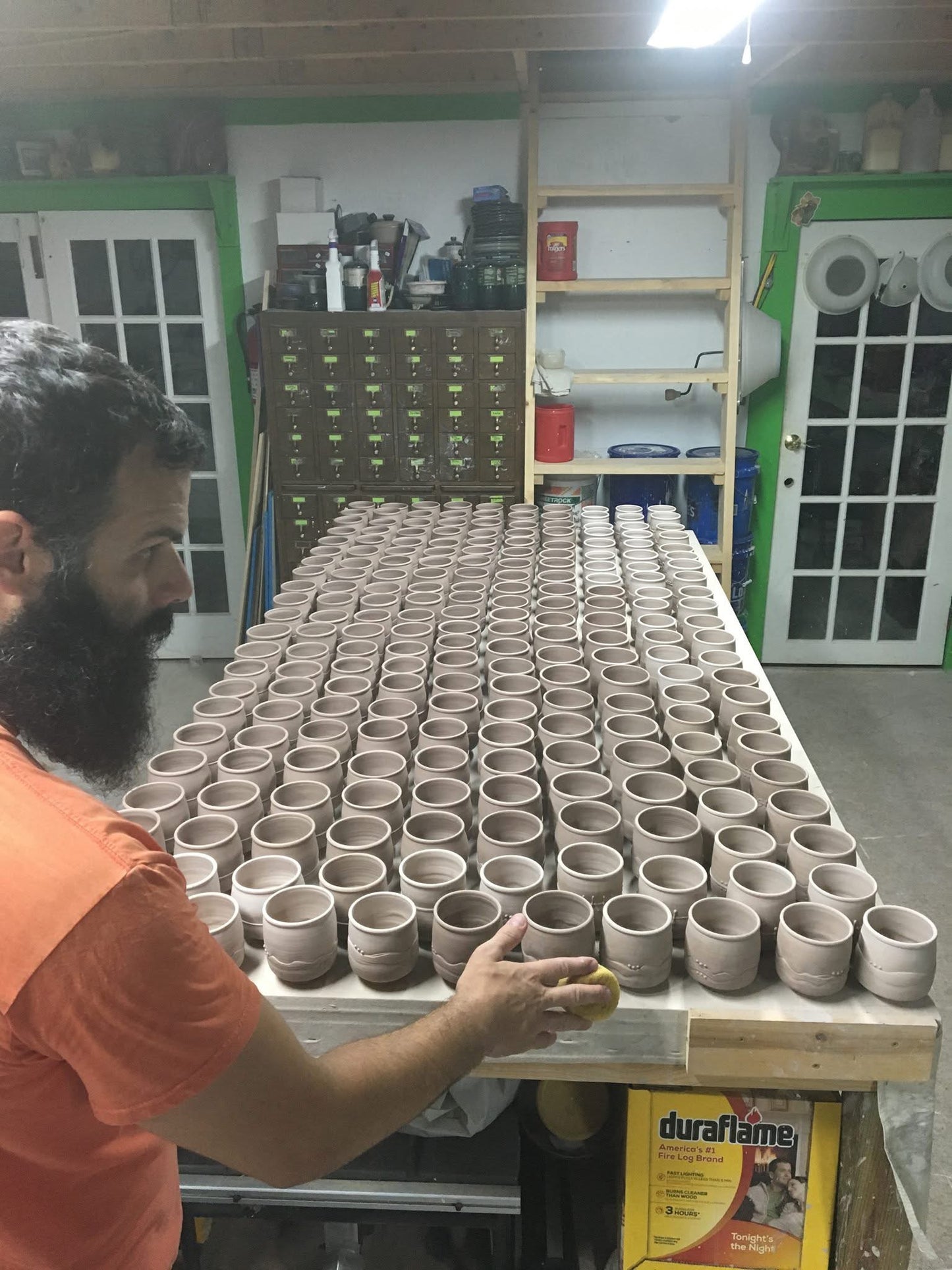 Handmade dinner sets ceramic pottery stoneware dinnerware artisan teacups set of two - Dark purple blue bump teacup - item 2115