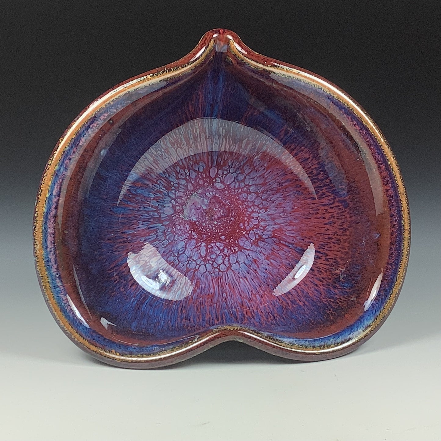 Handmade ceramic pottery bowl stoneware dinnerware heart-shaped bowl- Purple heart love bowls dishes - item 3532