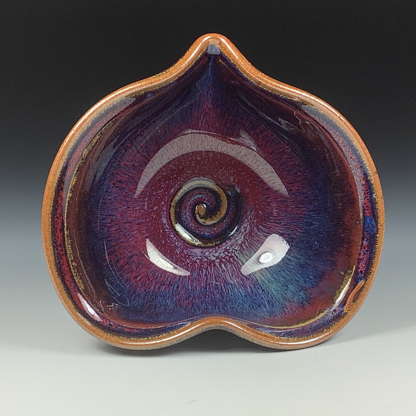 Handmade ceramic pottery bowl stoneware dinnerware heart-shaped bowl- Purple heart love bowls dishes - item 3542