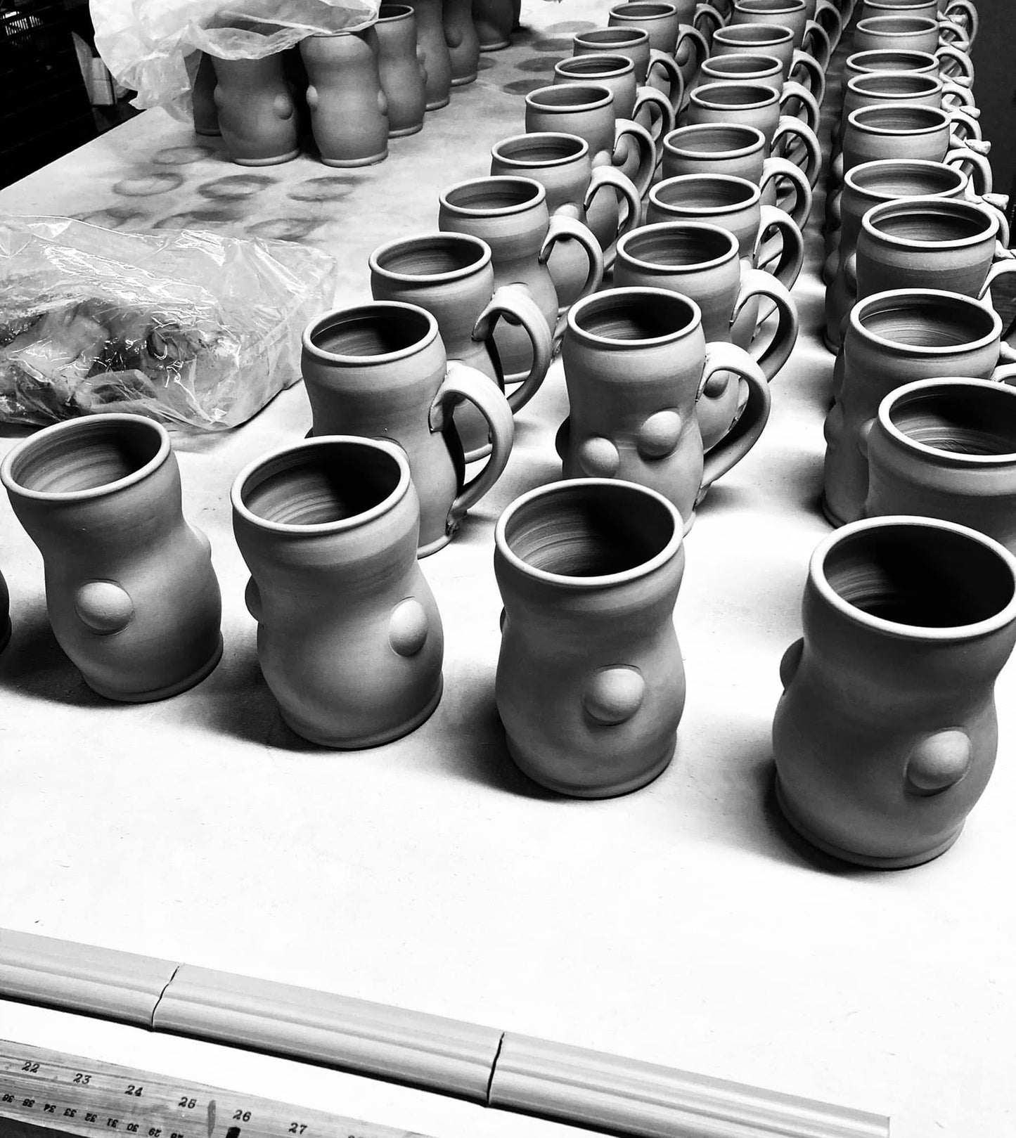 Handmade Ceramic Coffee Mug: Purple Glazed Wiggle Bump Stoneware Pottery - item 3190