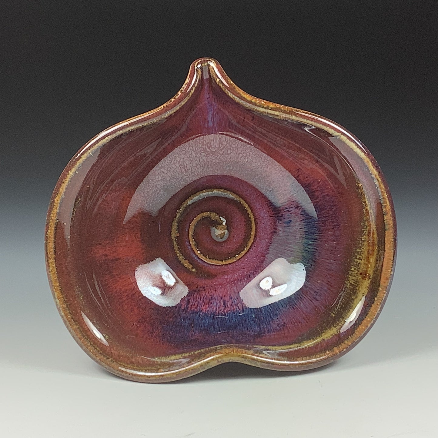 Handmade ceramic pottery bowl stoneware dinnerware heart-shaped bowl- Purple heart love bowls dishes - item 3518