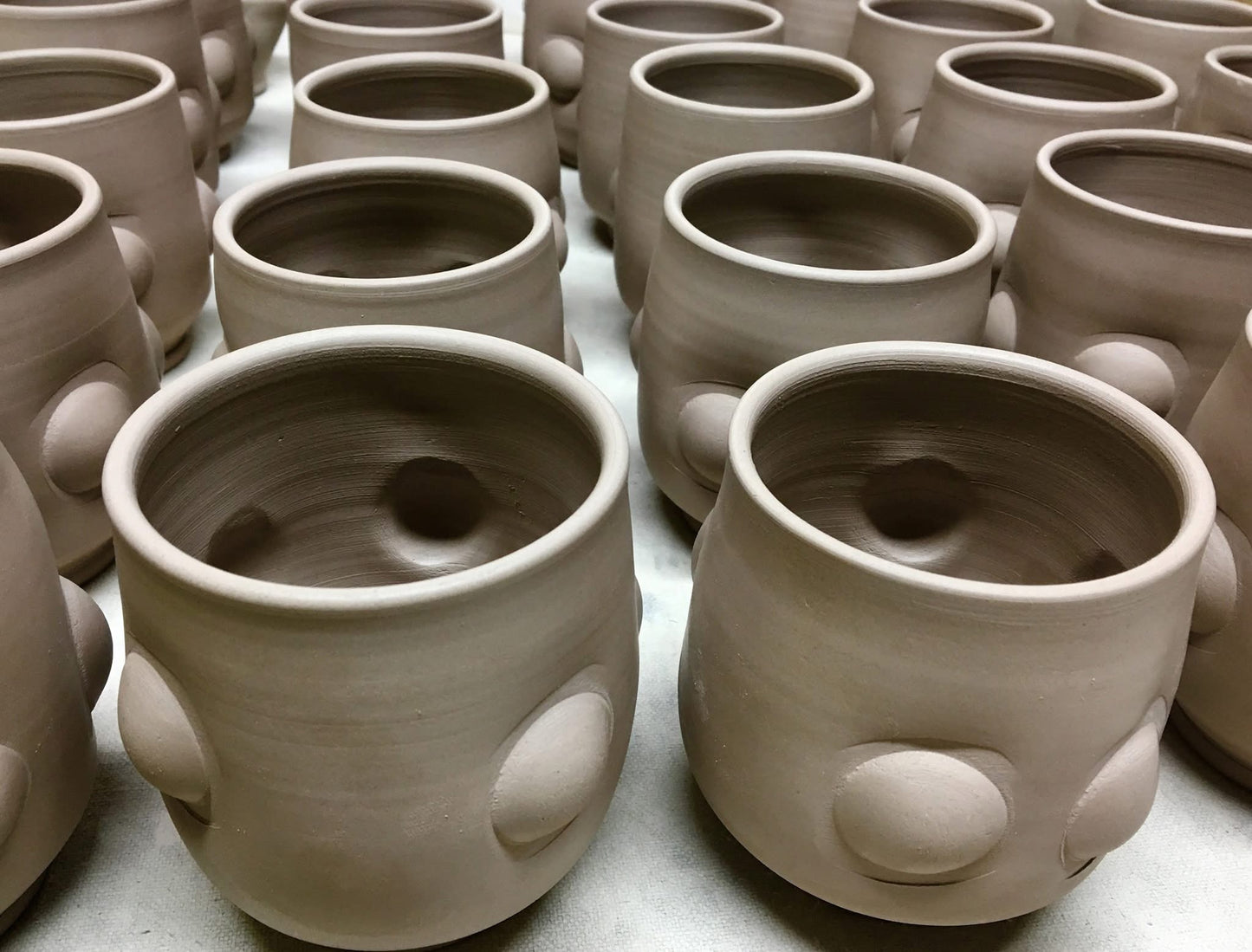 Handmade dinner sets ceramic pottery stoneware dinnerware artisan teacups set of two - Dark purple blue bump teacup - item 2115