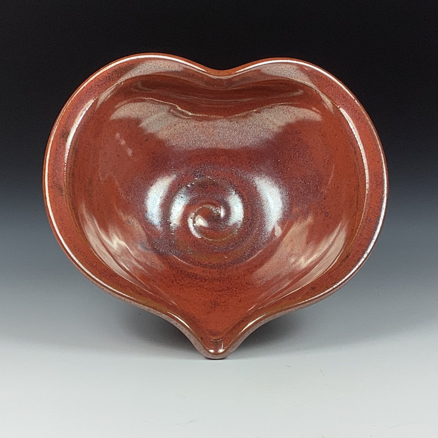 Handmade ceramic pottery bowl stoneware dinnerware heart-shaped bowl- Iron red heart love bowls dishes - item 3535