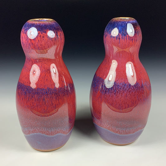 Decorative pottery vases rustic clay vases artistic luxury handmade vases artistic centerpieces dinnerware stoneware - Red - item vase bottle set of two - item 3845