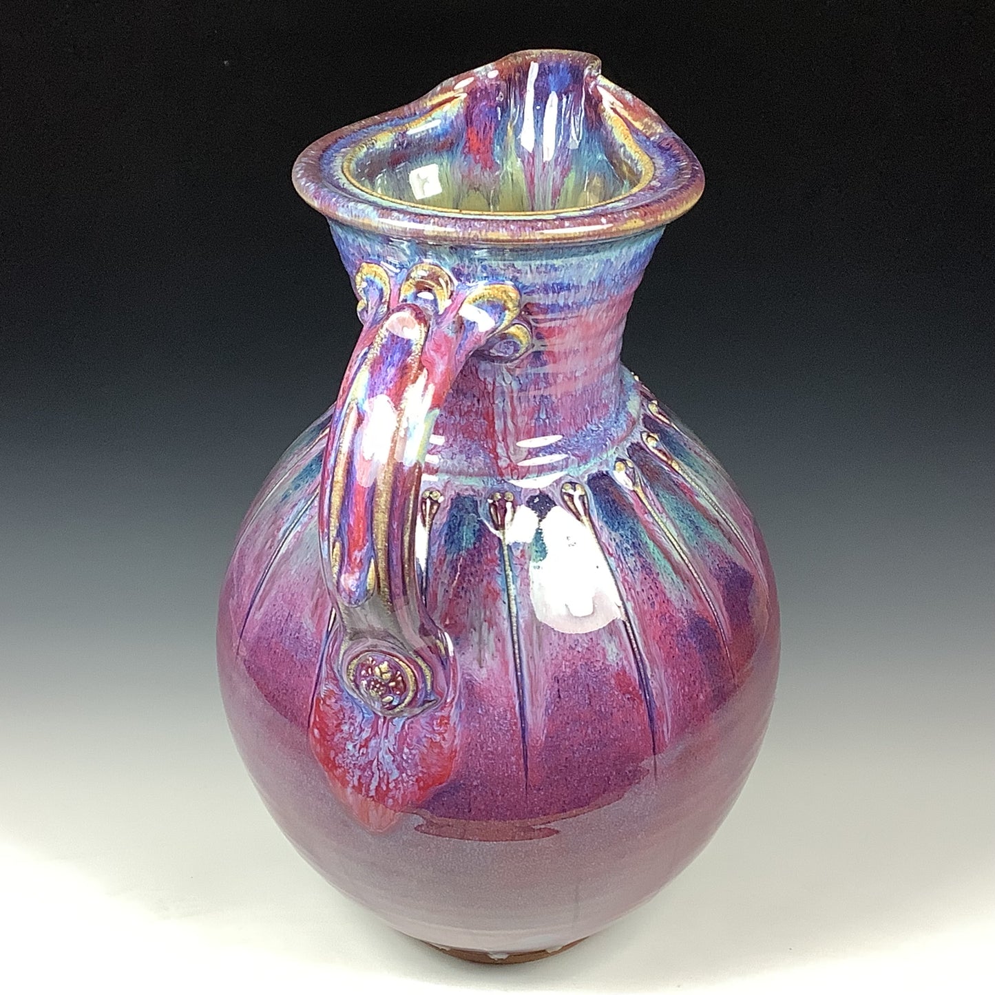 Handmade Ceramic Pottery Pitcher or Vase - Purple Slip