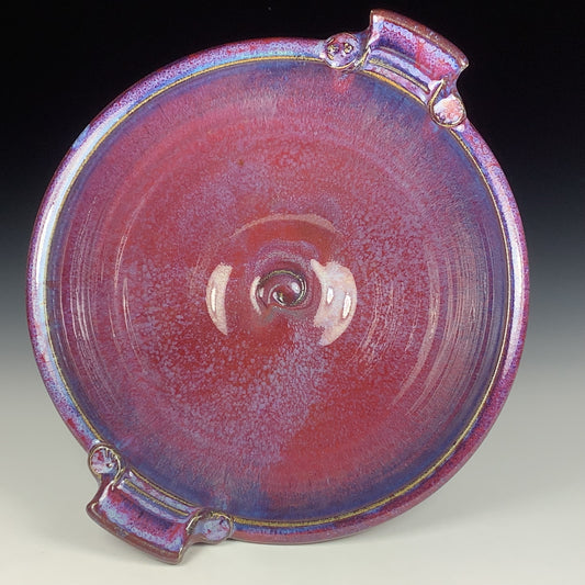 Handmade ceramic artisanal pottery bowls dinnerware stoneware serving bowls centerpiece - Large purple with handles 3687