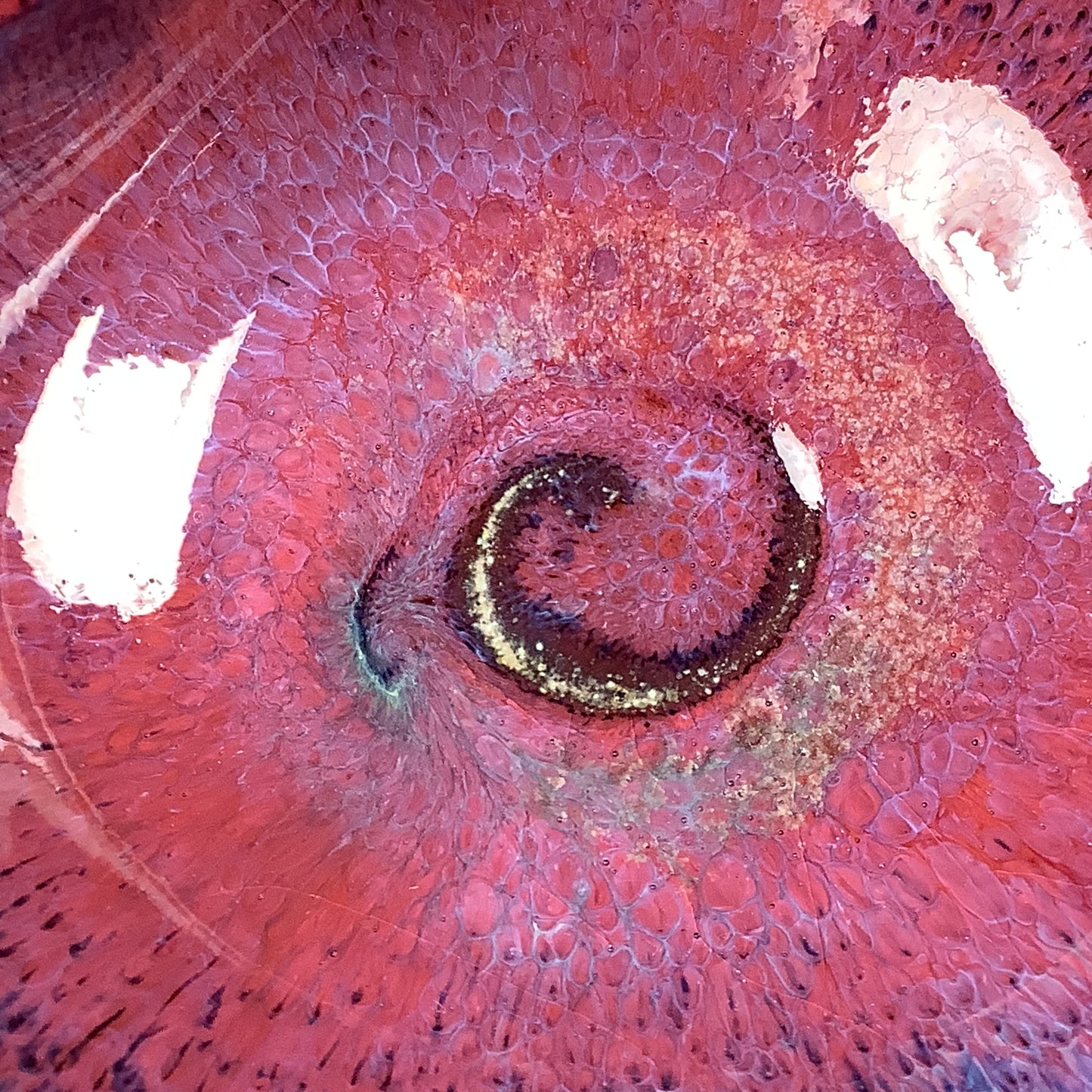 Handmade Ceramic Heart-Shaped Bowl, Red Purple Glaze - Item 4057