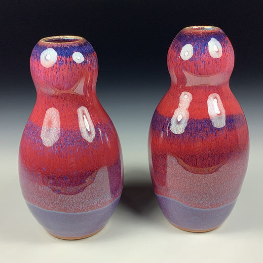 Decorative pottery vases rustic clay vases artistic luxury handmade vases artistic centerpieces dinnerware stoneware - Red - item vase bottle set of two - item 3847