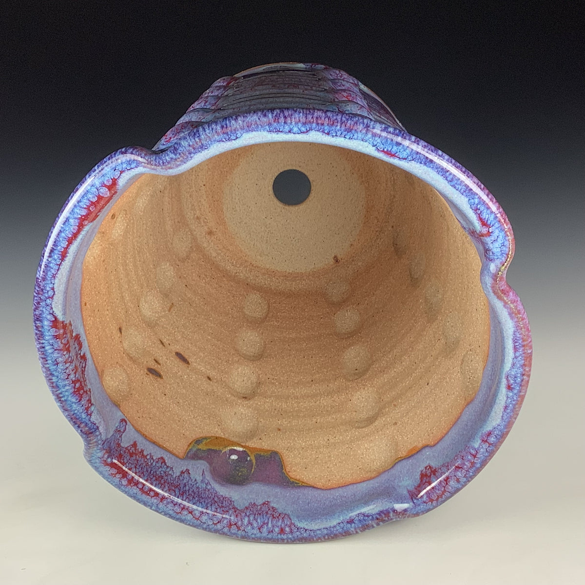 Handmade Ceramic Stoneware Pottery Planter -  Purple Bump