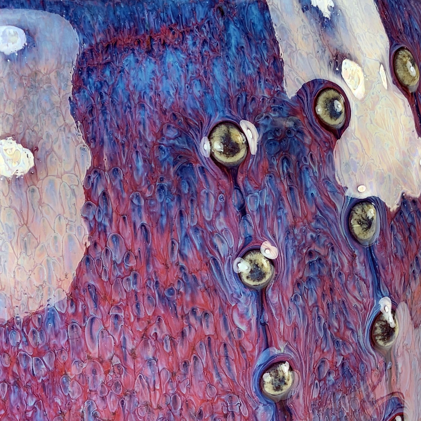 Handmade Ceramic Teapot: Purple Red Glaze, Slip Trailed Dotted Stoneware - Item 4088