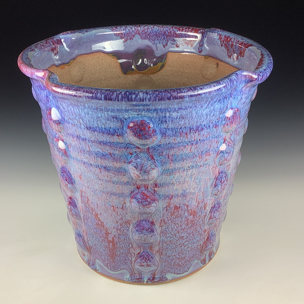 Handmade Ceramic Stoneware Pottery Planter -  Purple Bump