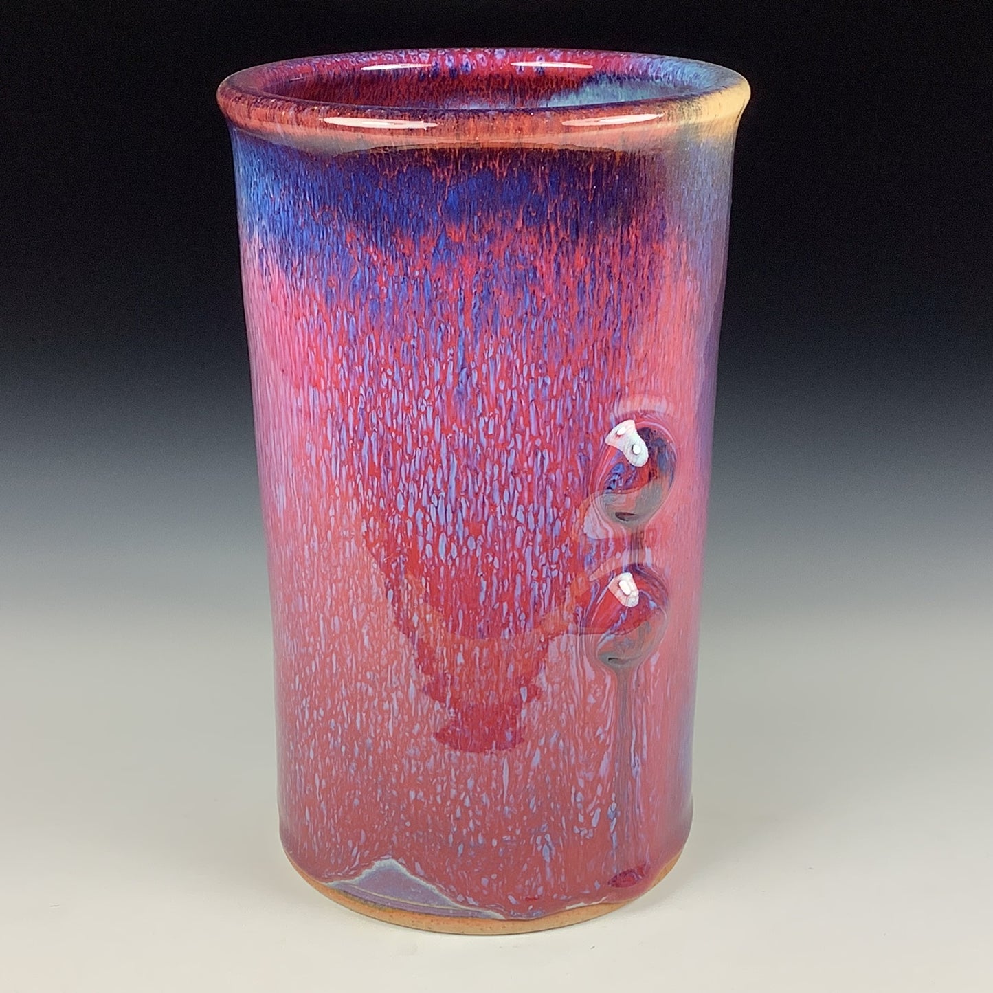 Decorative pottery vases utensil holder crock rustic clay vases artistic luxury handmade vases artistic centerpieces dinnerware stoneware - Purple red bump - item 3810
