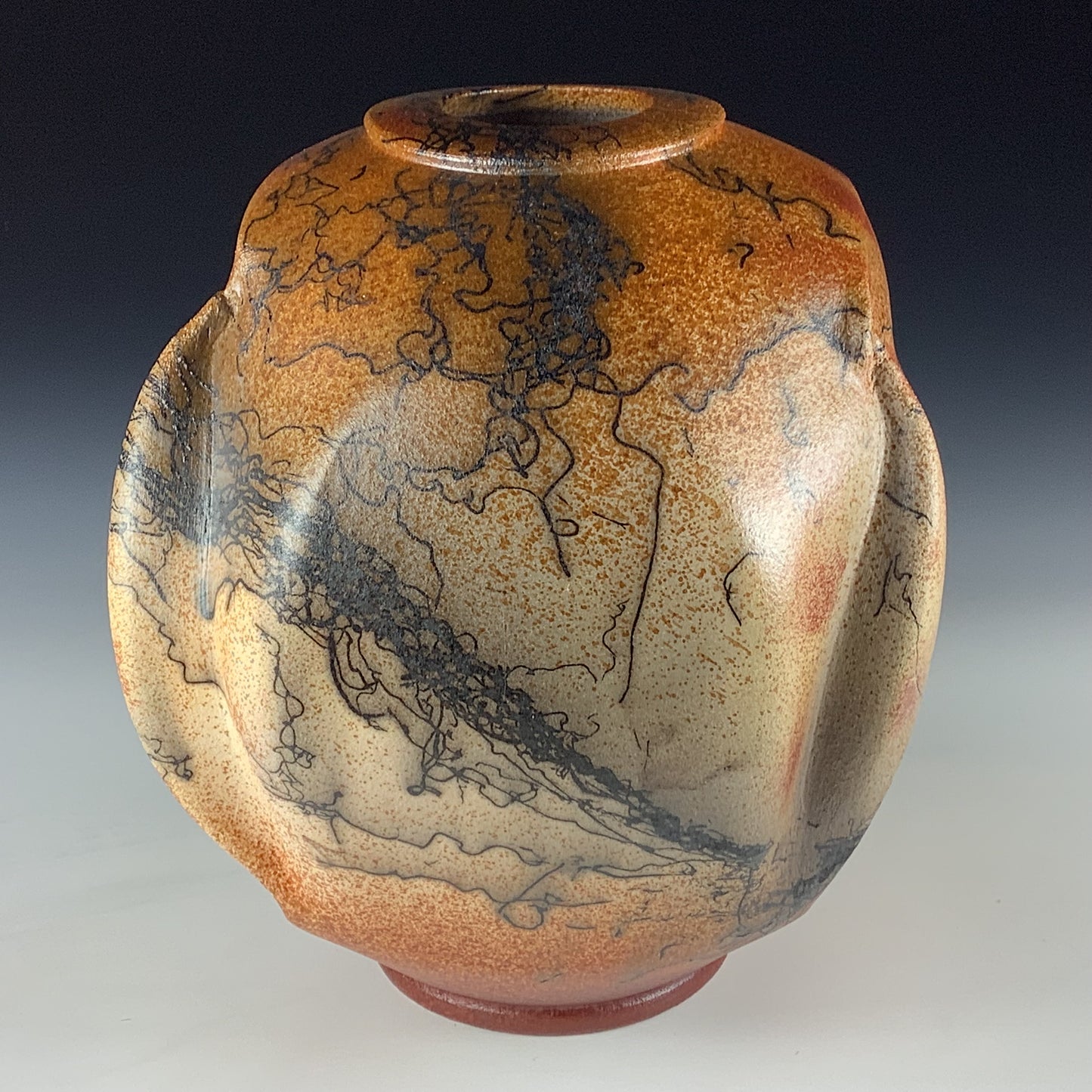Horsehair Raku Vase