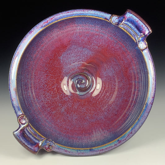 Handmade ceramic artisanal pottery bowls dinnerware stoneware serving bowls centerpiece - Large purple with handles 3686