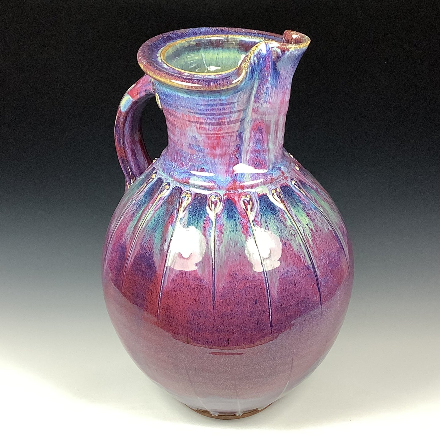 Handmade Ceramic Pottery Pitcher or Vase - Purple Slip