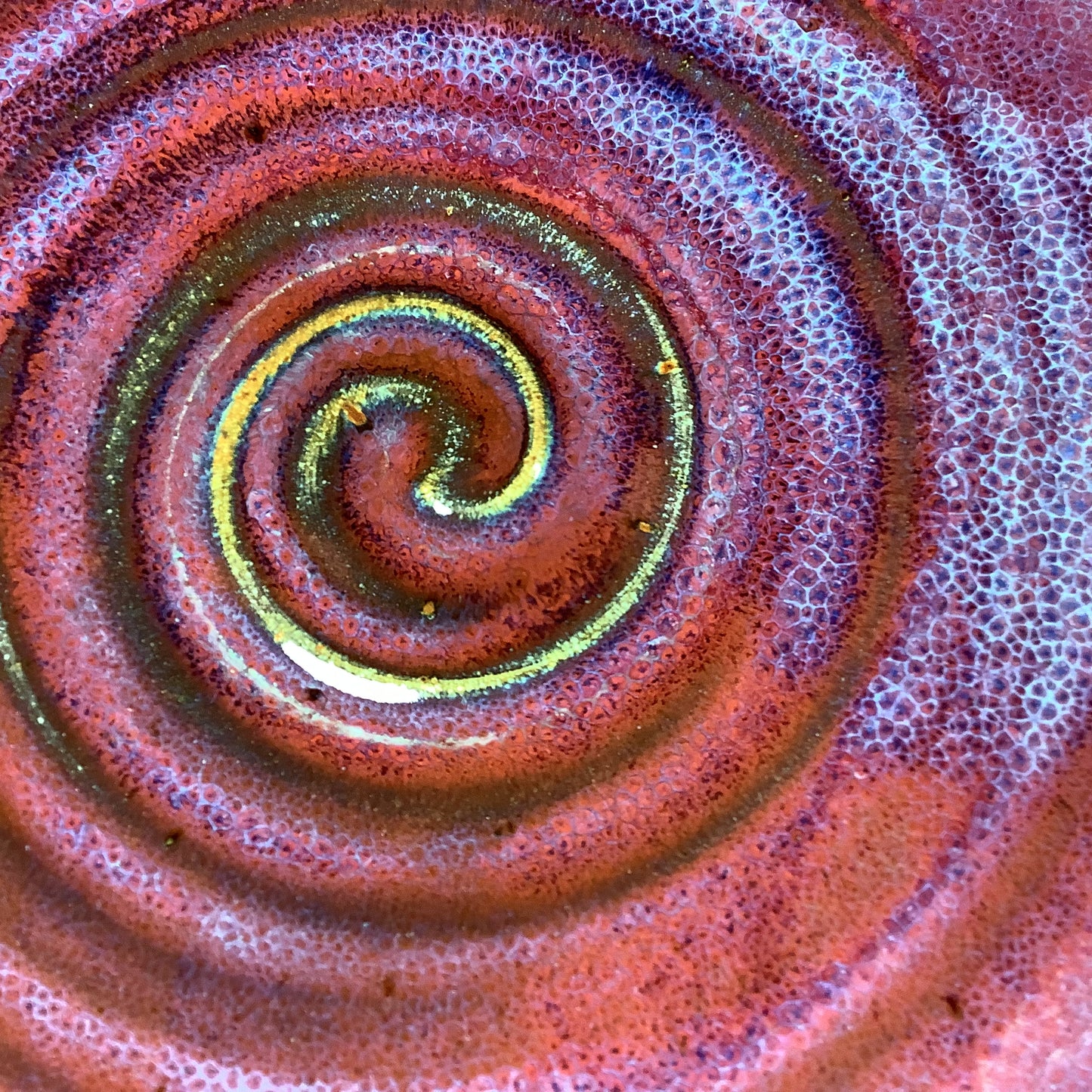 Handmade Stoneware Pottery Large Red Purple Glazed Serving Platter with Handles - Item 4084