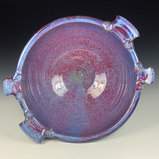 Handmade ceramic artisanal pottery bowls dinnerware stoneware serving bowls centerpiece - Large purple with handles 3684
