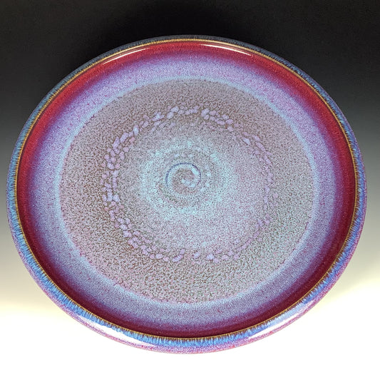 Handmade ceramic artisanal pottery dinnerware stoneware serving huge platter centerpiece - Purple item 3890