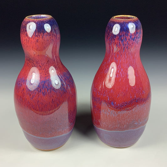 Decorative pottery vases rustic clay vases artistic luxury handmade vases artistic centerpieces dinnerware stoneware - Red - item vase bottle set of two - item 3846