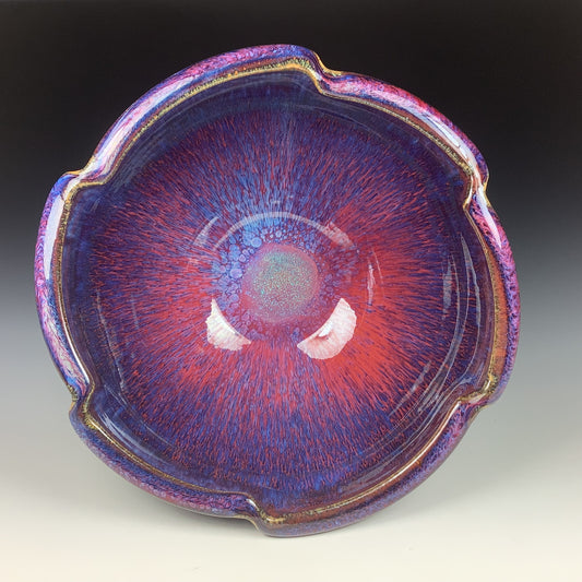 Handmade ceramic artisanal pottery bowls dinnerware stoneware serving bowls centerpiece - Red purple  item 3556
