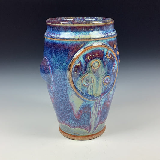 Handmade stoneware small pottery cup dinnerware - Purple moon - item 3372